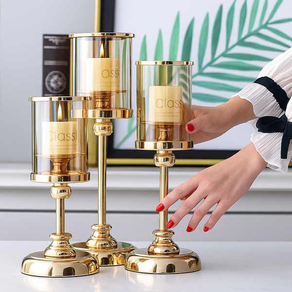 Bougeoirs Rétro Nordiques – Verre & Métal Design Haut de Gamme
