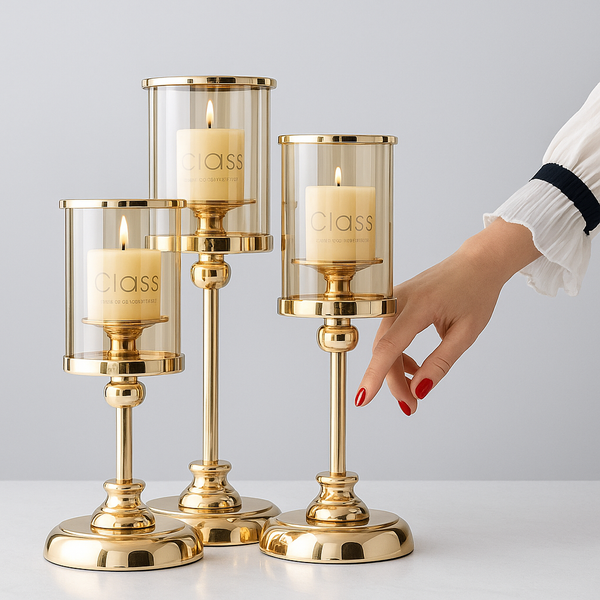Bougeoirs Rétro Nordiques – Verre & Métal Design Haut de Gamme
