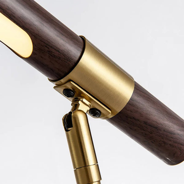 Lampe de Table Élégance Dorée – Design Bois & Métal Brossé