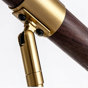 Lampe de Table Élégance Dorée – Design Bois & Métal Brossé