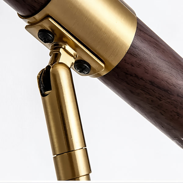 Lampe de Table Élégance Dorée – Design Bois & Métal Brossé