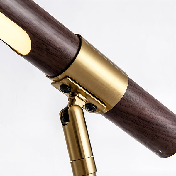 Lampe de Table Élégance Dorée – Design Bois & Métal Brossé