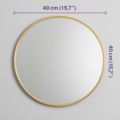 Miroir Rond Doré 40 cm – Élégance Minimaliste et Effet Lumineux
